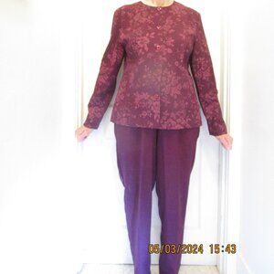 Dress pants and matching jacket by Sag Harbor, Maroon, size 14